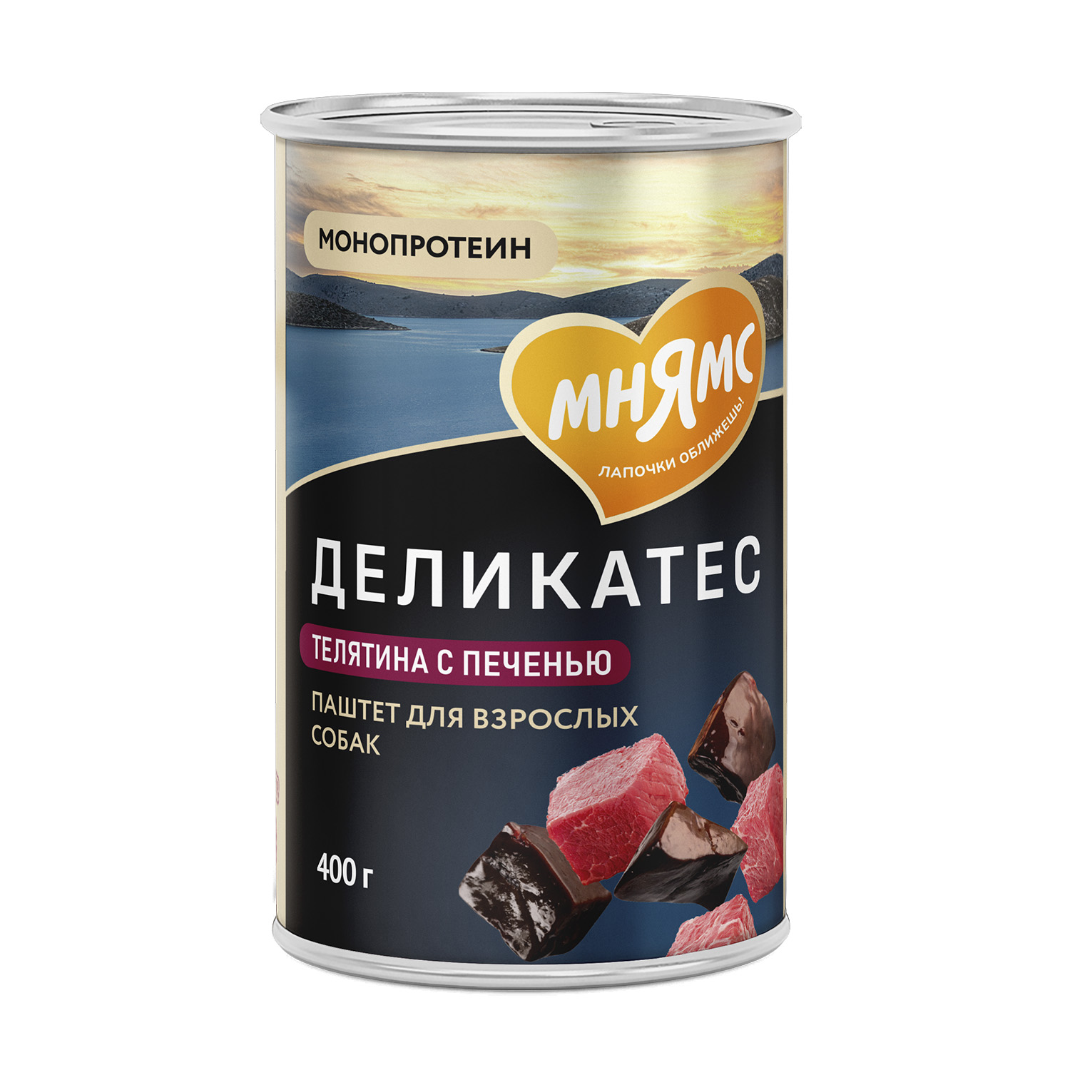 Мнямс "Фегато по-венециански" консервы для собак всех пород (Телятина и печень, 400 г.)