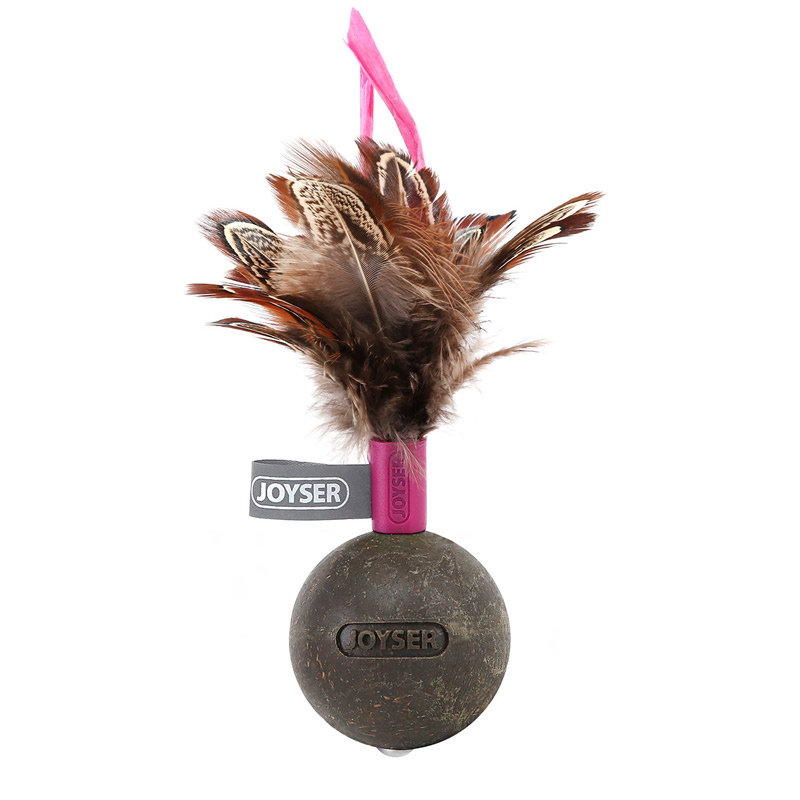 

Joyser игрушка Catnip Ball "Мячик из кошачьей мяты" с перьями для кошек (, Розовый