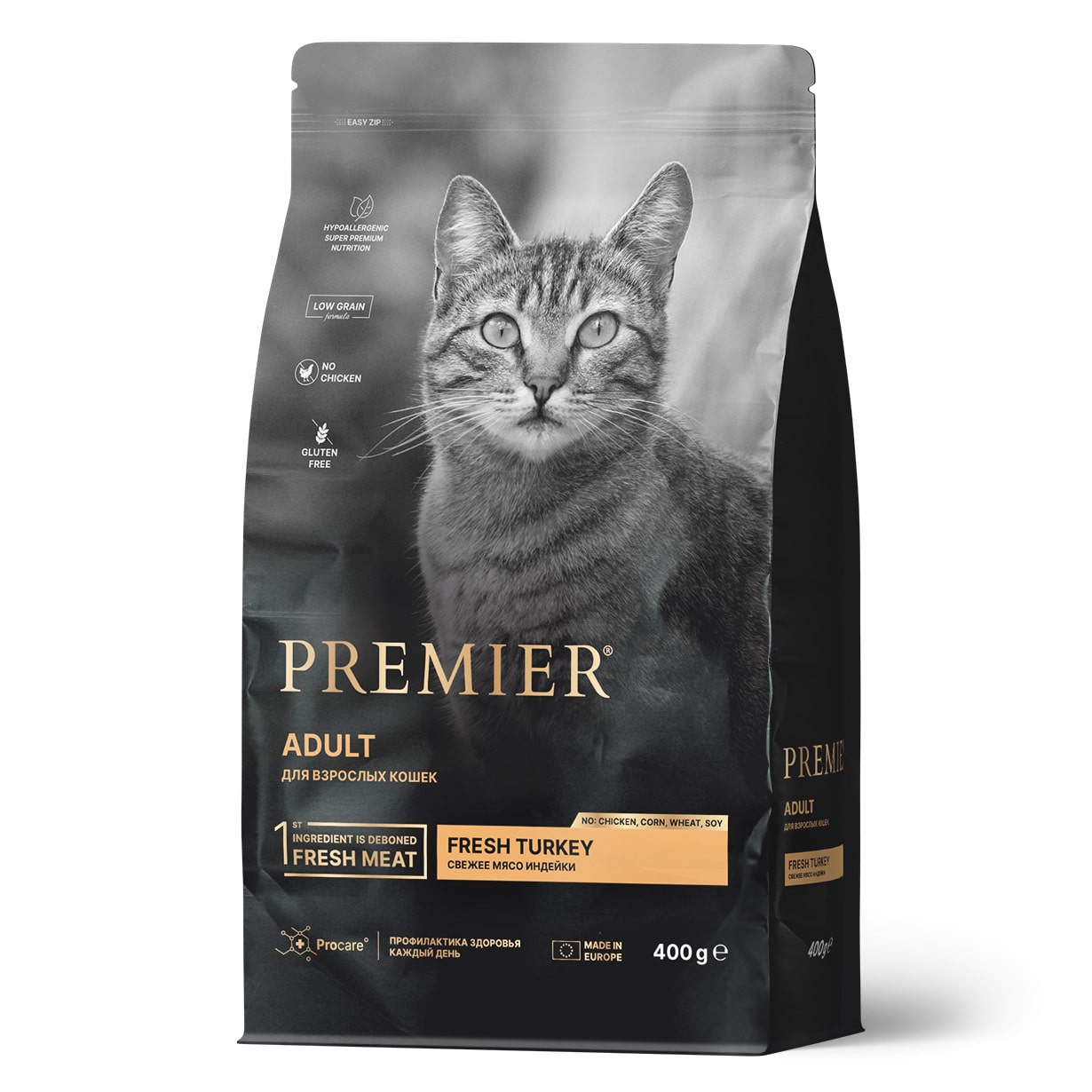 Premier Cat Adult сухой корм для взрослых кошек (Индейка, 400 г.)