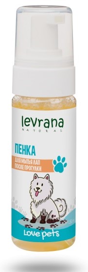 Levrana Love pets Пенка для мытья лап после прогулки (150 мл.)