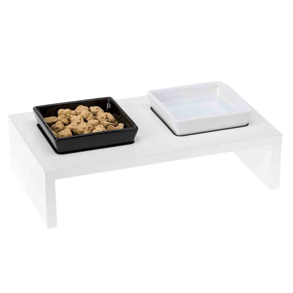 Ferplast Деревянная подставка Maki 01 с керамическими мисками (40 x 21 x 13 см.)