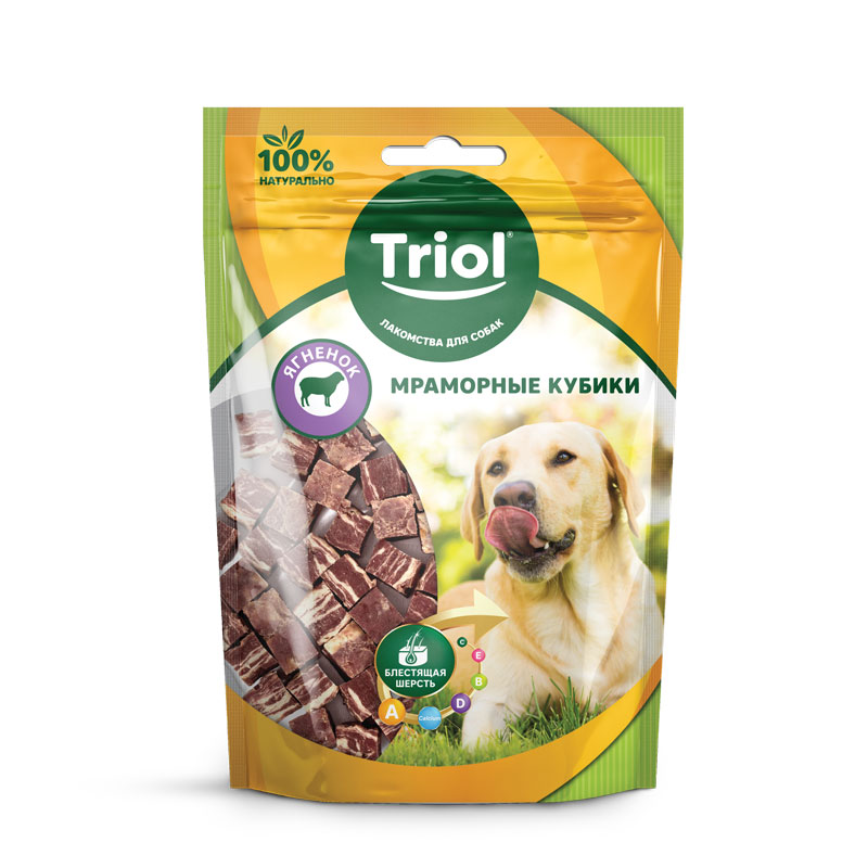 Triol лакомство для собак Мраморные кубики (Ягненок, 70 г.)