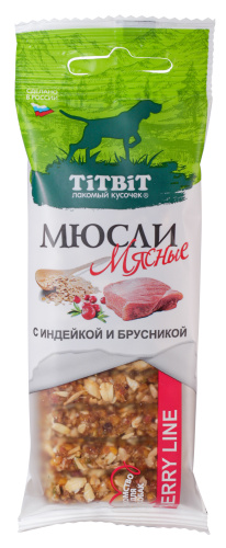 TiTBiT мюсли Berry с индейкой и брусникой для собак (Индейка и брусника, 40 г.)