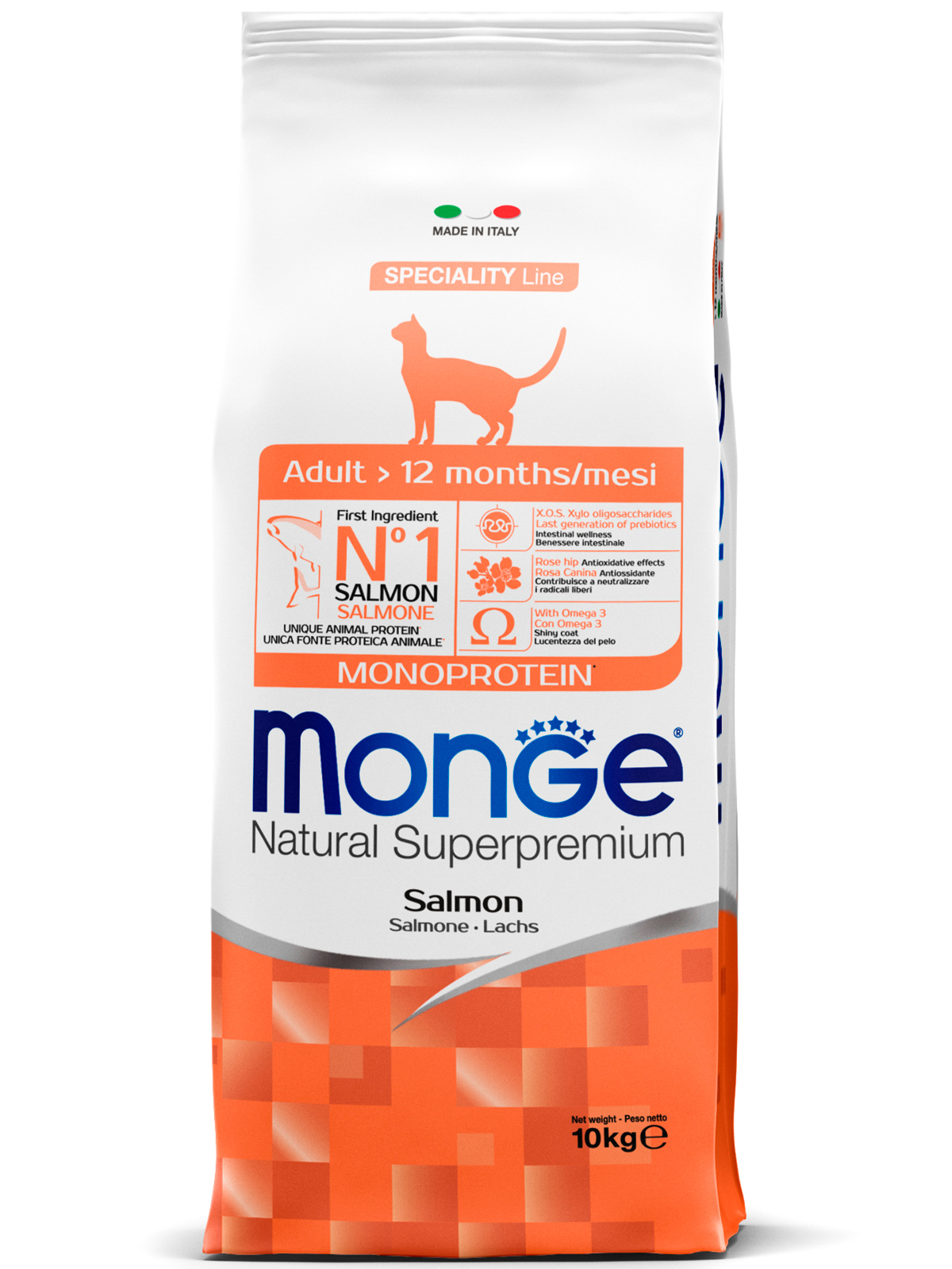Monge Cat Adult корм для взрослых кошек (Лосось, 10 кг.)