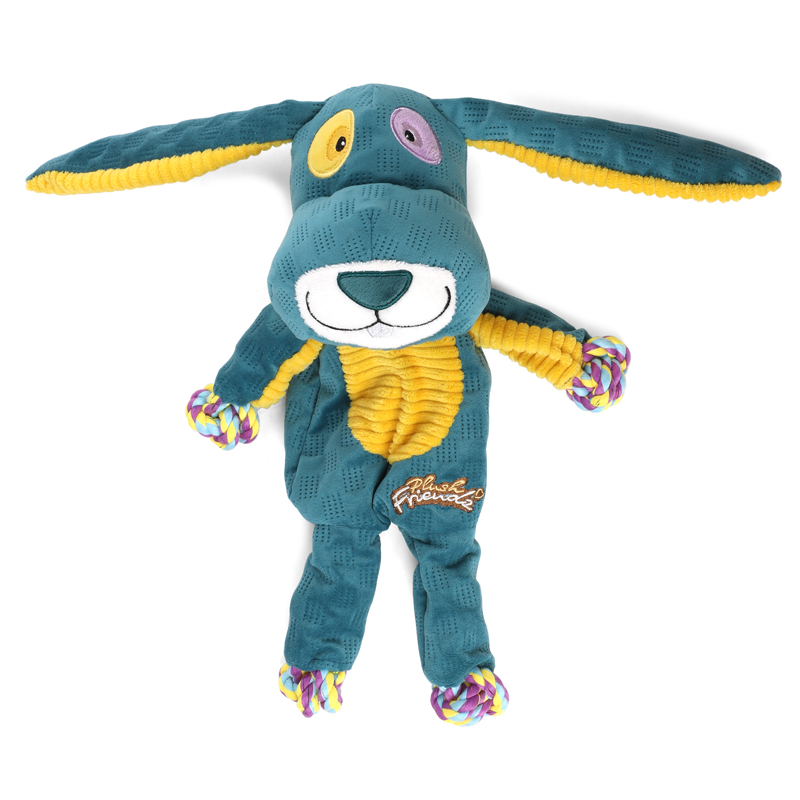 GiGwi Plush Friendz игрушка для собак заяц с веревкой