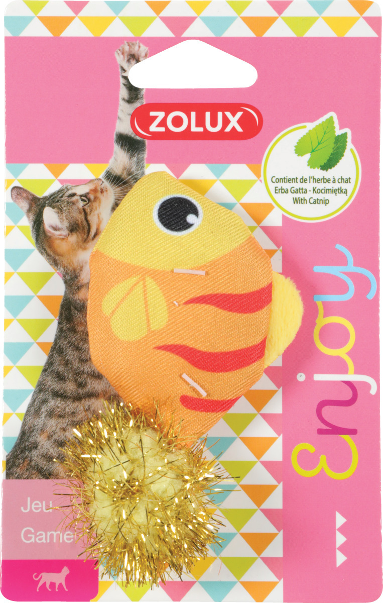 Zolux игрушка для кошек с кошачьей мятой загадочная рыбка (8,5 см.)