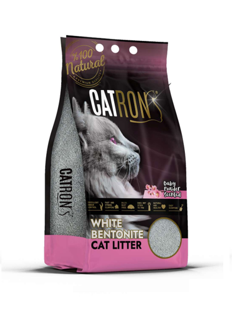 Catron Baby Powder наполнитель минеральный комкующийся с ароматом детской присыпки (4,35 кг., 5 л.)