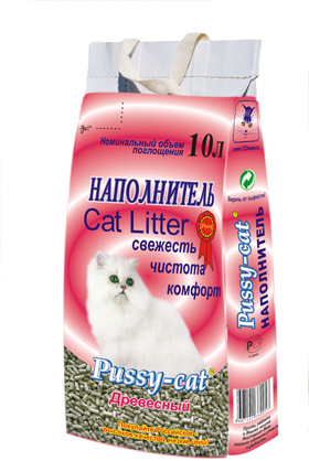 

Pussy-cat наполнитель древесный впитывающий (5 кг., 10 л.)