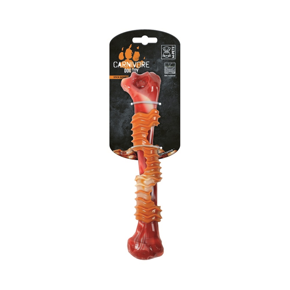 M-Pets Carnivore игрушка для собак кость (вкус бекона) (25,4 см., Красный)