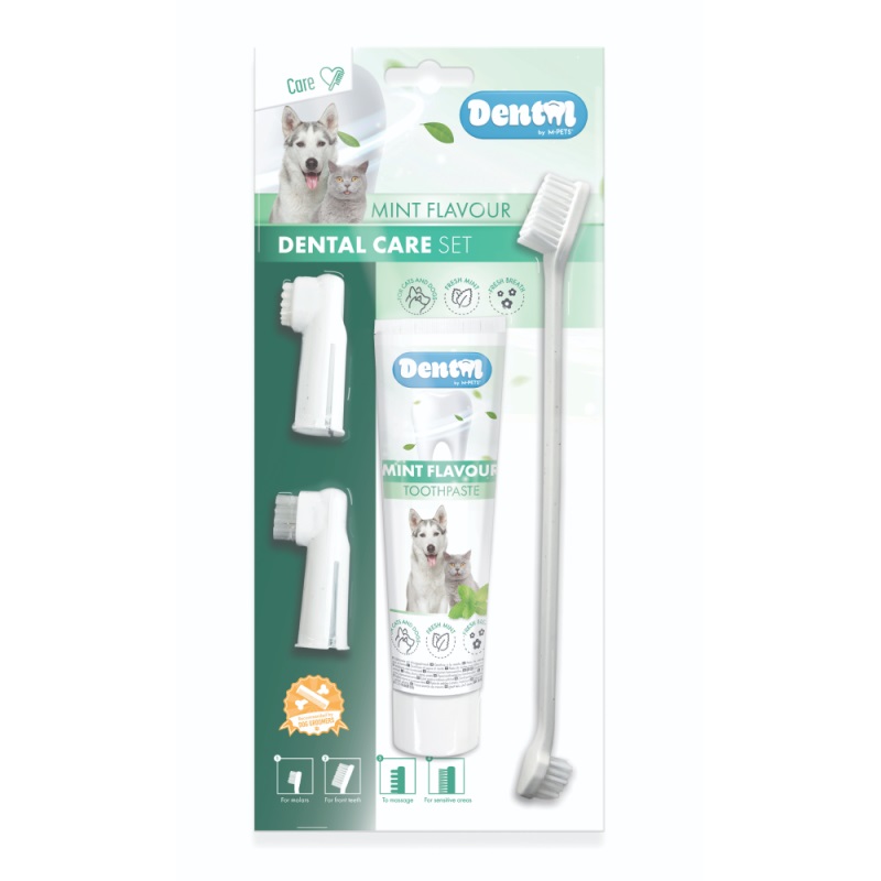 M-Pets набор для ухода за зубами (паста,щётка, напалечники) (0,2 кг.)