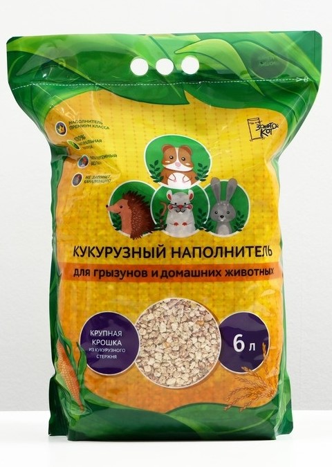 Золотой кот наполнитель кукурузный впитывающий (3 кг., 6 л.)