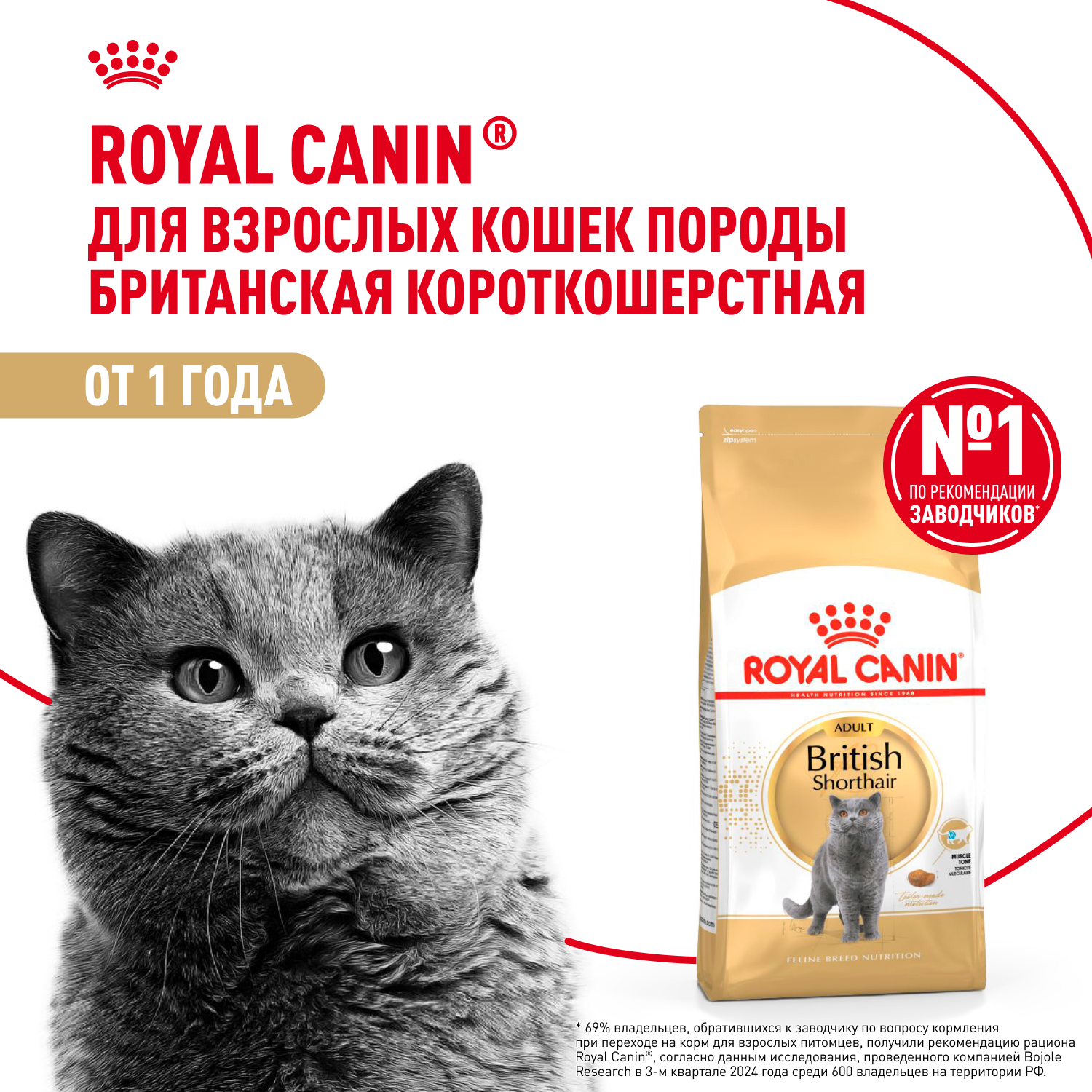 Корм для взрослых британских короткошерстных кошек Royal Canin British Shorthair Adult сухой сбалансированный