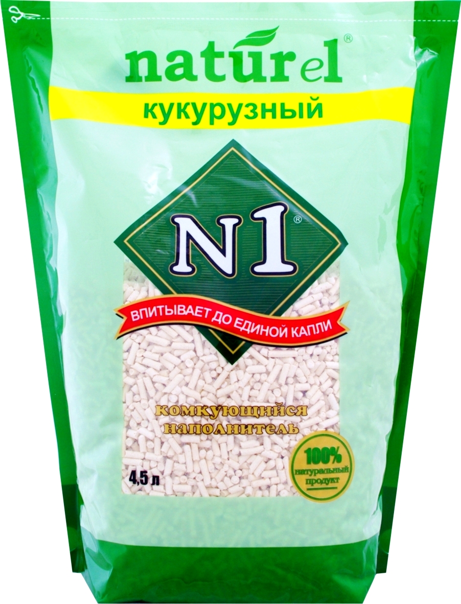 

№1 Naturel наполнитель кукурузный впитывающий (1,8 кг., 4,5 л.)