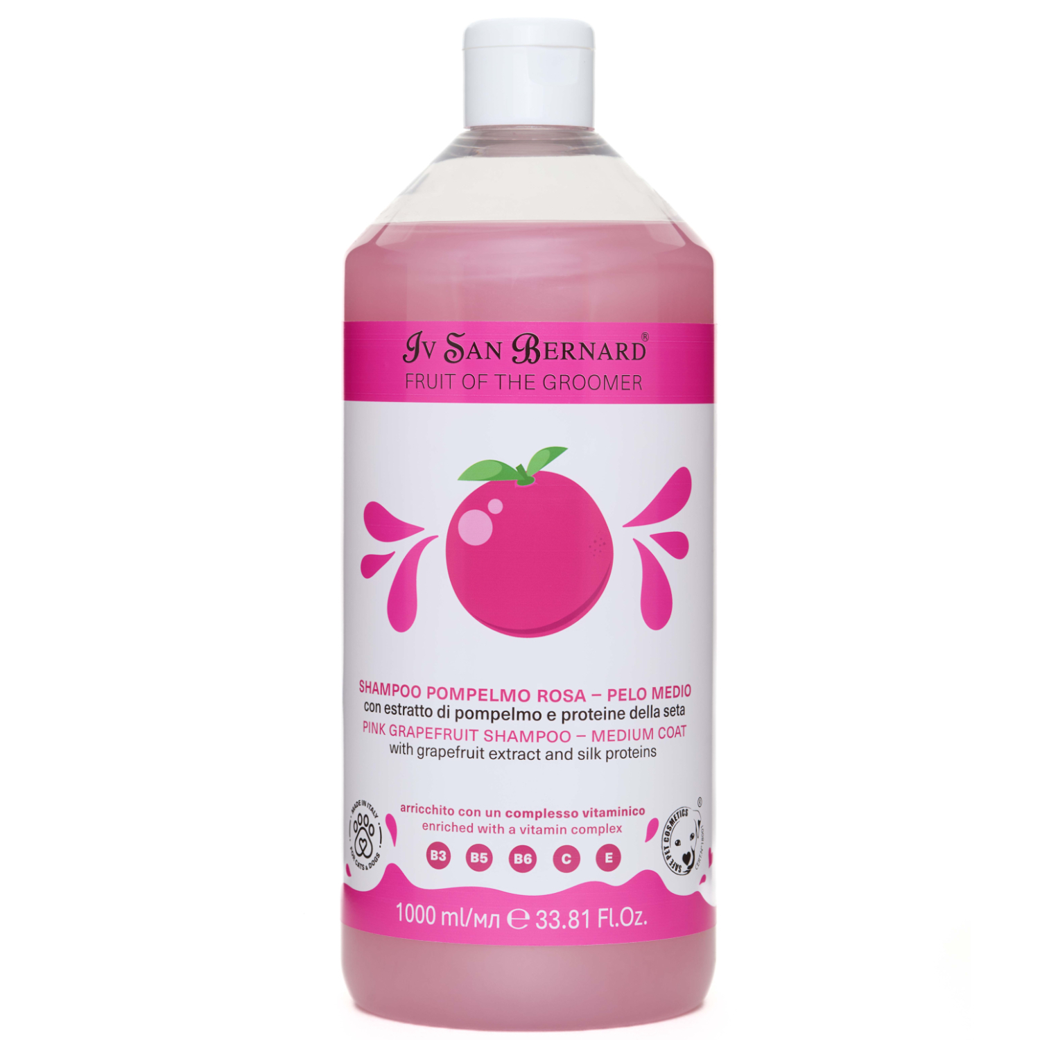 ISB Fruit of the Groomer Pink Grapefruit Шампунь для шерсти средней длины с витаминами (1 л.)