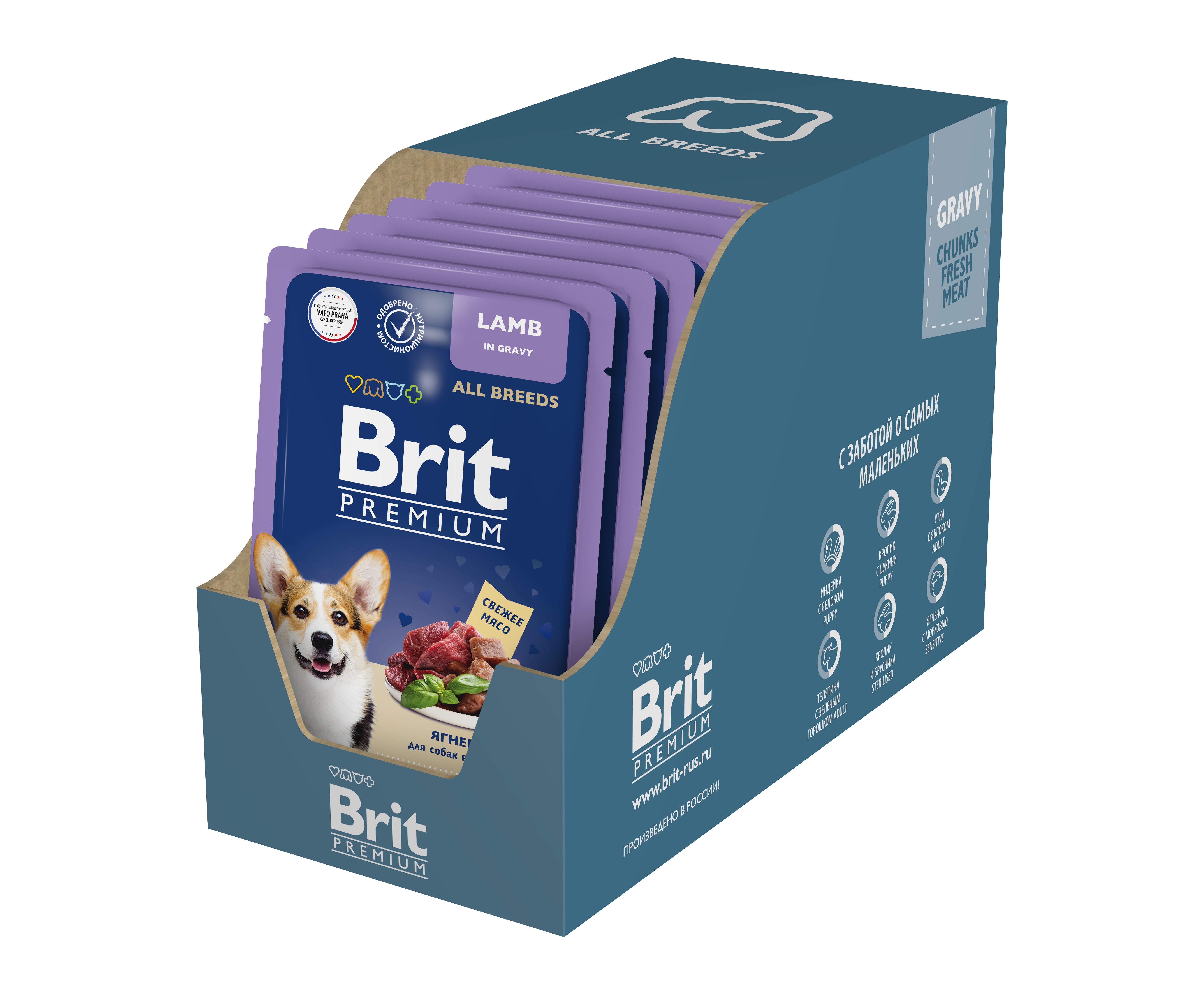 

Brit Premium пауч для взрослых собак всех пород (кусочки в соусе) (Ягненок, 85 г. упаковка 14 шт)