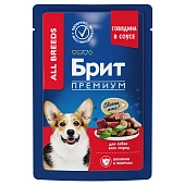 Brit Premium пауч для взрослых собак всех пород (кусочки в соусе)