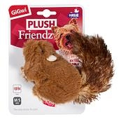 GiGwi Plush Friendz игрушка для собак мелких пород белка с пищалкой