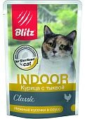 Blitz Classic Indoor пауч для стерилизованных кошек и кастрированных котов (кусочки в соусе)