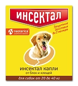 Инсектал капли от блох и клещей, для собак 20-40 кг