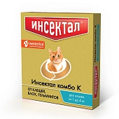 Инсектал комбо капли от клещей, блох и гельминтов, для кошек 1-4 кг