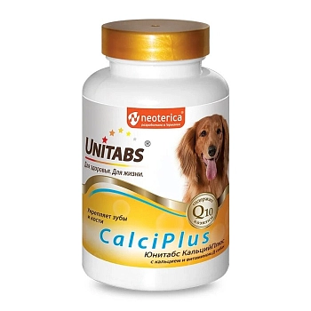 Unitabs витамины CalciPlus с Q10 для собак