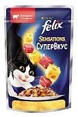 Felix Sensations Супервкус пауч для взрослых кошек (кусочки в желе)
