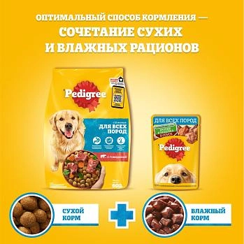 Pedigree корм для взрослых собак всех пород