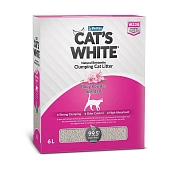 Cat's White BOX Baby Powder наполнитель минеральный комкующийся с ароматом детской присыпки