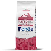 Monge Dog Monoprotein All Breeds Beef and Rice корм для собак всех пород