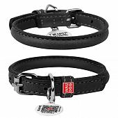 Collar ошейник кожаный Waudog Soft круглый