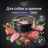 FRO полнорационный консервированный корм из говядины и кролика для собак и щенков всех пород