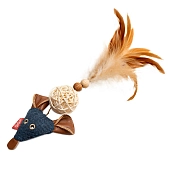 GiGwi Catch & Scratch Eco игрушка для кошек Мышка с плетеным шариком