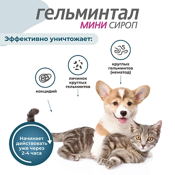 Гельминтал мини сироп для щенков и котят