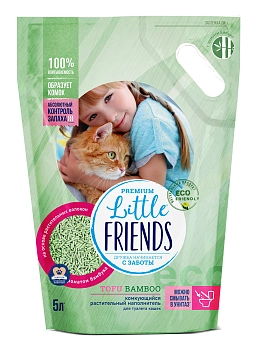 Little Friends Tofu Bamboo наполнитель растительный комкующийся