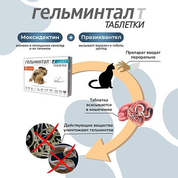 Гельминтал Т таблетки для кошек более 4кг