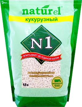 №1 Naturel наполнитель кукурузный впитывающий