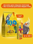 RIO Корм для средних попугаев+Палочки для всех видов птиц (комбо-набор)