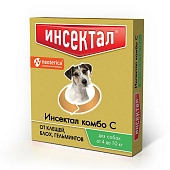 Инсектал комбо капли от клещей, блох и гельминтов, для собак 4-10 кг