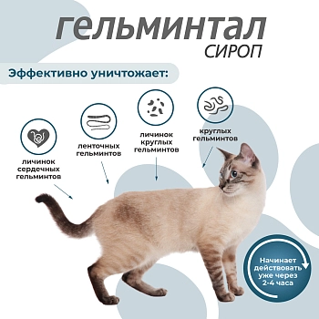 Гельминтал сироп для кошек более 4кг