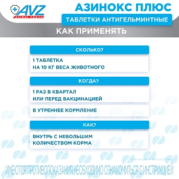 Азинокс плюс таблетки для собак