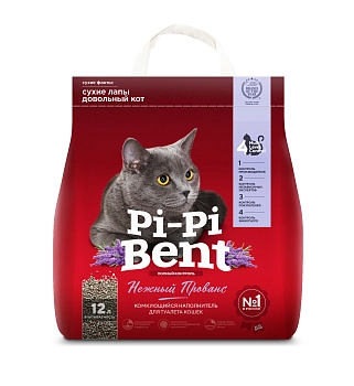 Pi-Pi-Bent Нежный Прованс наполнитель минеральный комкующийся