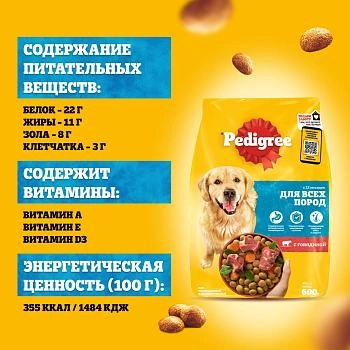 Pedigree корм для взрослых собак всех пород