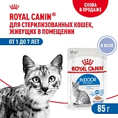 Royal Canin Indoor Sterilised пауч для домашних кошек (кусочки в желе)