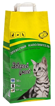 Зверьё моё наполнитель древесный впитывающий крупные гранулы