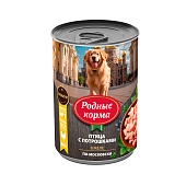 Родные корма консервы для собак птица с потрошками в желе по-московски