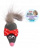 GoSi игрушка "Мышь с норковым хвостом Микки" для кошек