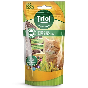 Triol лакомство для кошек Мясные медальоны