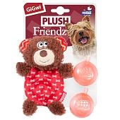 GiGwi Plush Friendz игрушка для собак мишка со сменными пищалками