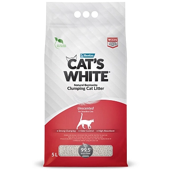 Cat's White Natural наполнитель минеральный комкующийся