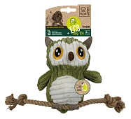 M-Pets Eco игрушка мягкая для собак сова с канатом